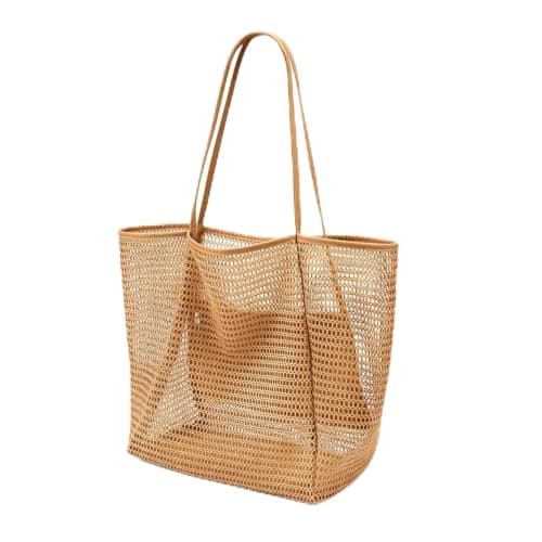 CCHONGCC Large Beach Tote Bag with Zip and Pockets for Women Holdall Carry on Bag Overnight Bag Weekend Bags Travel Bags for Women (Khaki)