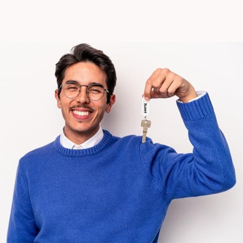 D.RECT Key Tags 10 Pcs - Plastic Keyring Tags with Loops - Key Ring with Window for Luggage, Pet Name and Office Key Labels, White — view 4