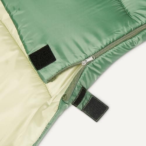 Amazon Basics double sleeping bags for adults, 35 degree F / 0 degree C rated, Olive Green, 84 x 59" — view 3