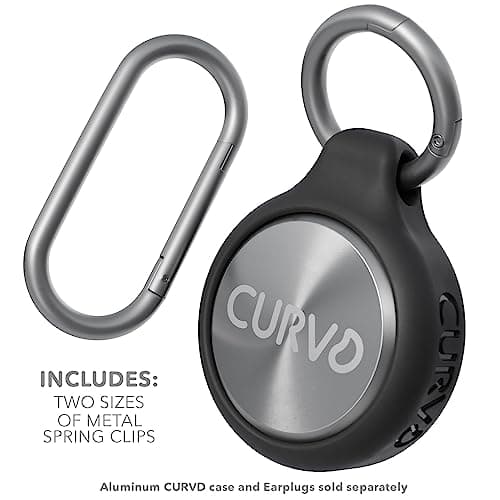 CURVD Earplugs Case Clip for Secure Storage & Travel of Ear Plugs- Premium Carrying Case Clip. Portable Waterproof Aluminum Earplug Holder, Durable Container Recyclable & Sustainable Materials (Black) — view 2