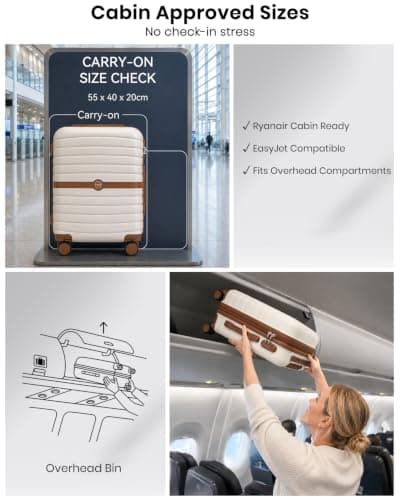 Kono 3PCS ABS+PC Hard Shell Suitcase Set: Cabin, Medium, Large Luggage — view 3