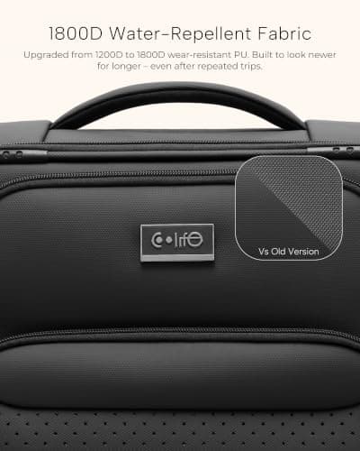 COOLIFE Cabin Suitcase Softside 20'' Soft Shell Carry-on 59cm,38L, TSA Lock — view 5