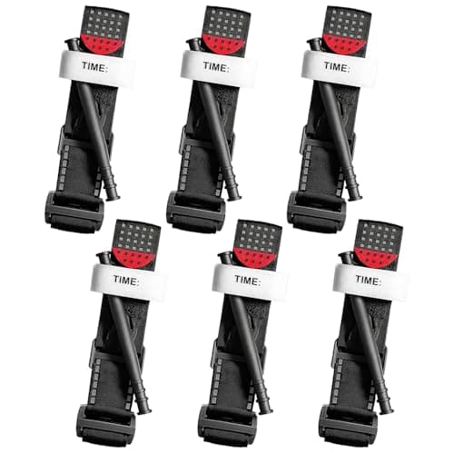 Mineup 6 Pack Tourniquet, 38 Inch Hemostatic Bandage, Outdoor Emergency Tourniquet, Tourniquet Emergency Strap, Portable Tourniquet First Aid, Tactical Emergency Strap for Camping Mount Outdoor Sports