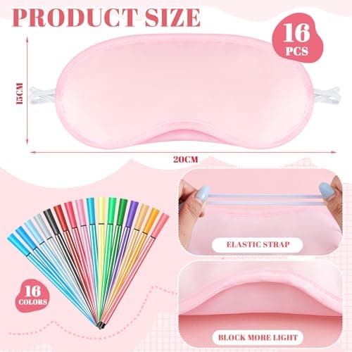 Hicarer 33 Pcs Eye Mask Sleepover Party Supplies for Girls — view 2