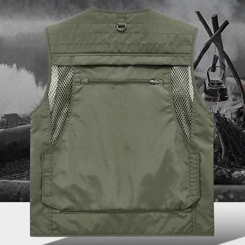 Cargo Vests for Mens UK Utility Giletlity Gilets with Multi Pockets Outdoor Lightweight Travel Security Vest Plus Size Sleeveless Zip Up Jackets for Tool Work Fishing Hiking Photographers — view 6