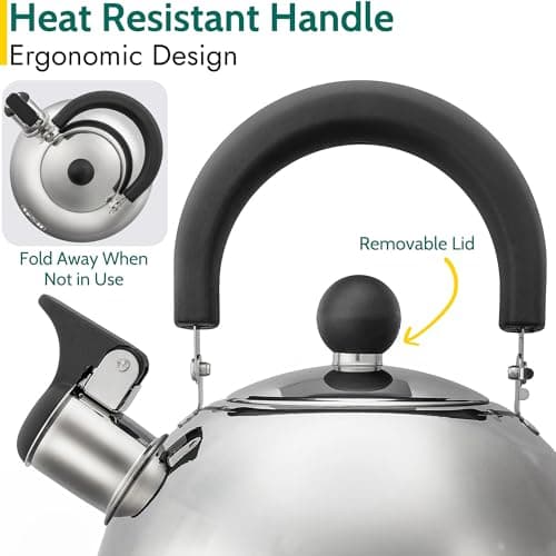Trail Whistling Camping Kettle, 2L, Silver — view 4