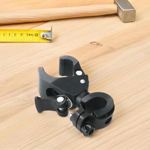 Luxshiny 2pcs Bicycle Torch Bracket Lightweight Plastic and Metal Flashlight Holder for Mountain Bike Handlebar, Sturdy Rubber Grip, for Outdoor Cycling and Travel — view 6