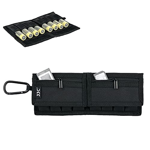 JJC Polyester Battery Pouch with Zippered Pocket for 8 Pcs 18650 & SD Card