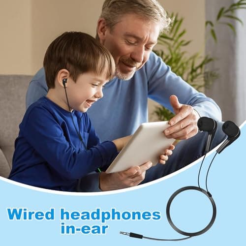 Ear Headphones, Kids Earbuds, Deep Bass Noise Isolation Comfortable Fit Clear Audio Soft Tips Volume Control Compatibility, Plug in Headphones for School Students, Travel, Home — view 2