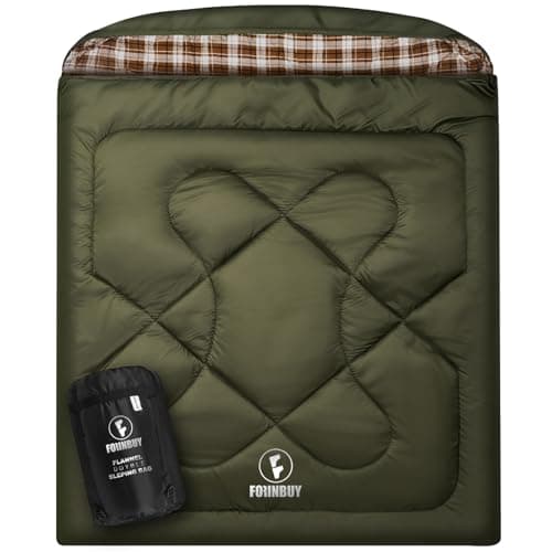 FORINBUY Double Sleeping Bag Queen Size XL Flannel 4 Season