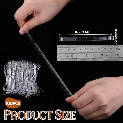 100PCS Clear Rubber Bands Elastic Bands Large Heavy Duty Elastic Bands — view 2