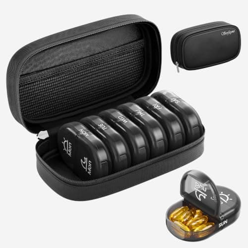 Serfeymi Weekly Pill Boxes Organiser 7 Day 2 Times a Day Tablet Organiser
