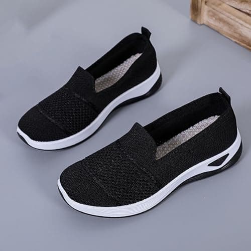 cfpqv Slip On Trainers Women's Orthopaedic Shoes Lightweight Mesh Sports Shoes Breathable Trainers Walking Shoes Gym Fitness Running Shoes Running Walking Road Running Shoes Bequme Slip-On Shoes Size — view 5