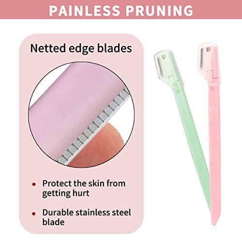6PCS Face Razor for Women, Dermaplaning Blades Set with 1PCS Eyelash brush — view 5
