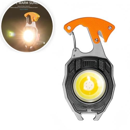 ANCLLO Multifunctional COB Mini Keychain Flashlights Screwdriver Bottle Opener for Outdoor Camping Hiking,Orange — view 6