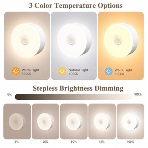 Rechargeable Night Light, Portable Magnetic Stick On Light, 3 Colour Modes — view 2