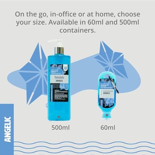 Palm Safe Angelic 3 Pack 60ml Anti Bacterial Premium Hand Sanitiser Travel Size Refillable Clip Bottle Quick Drying Non Sticky Extra Moisturising Kills 99.9% of Viruses and Bacteria — view 5