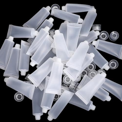 50Pcs 10ml White PVC PP Squeeze Travel Bottles for Shampoo and Face Wash — view 5