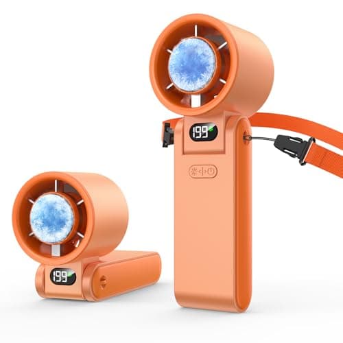 Fanseesy Portable Handheld Turbo Fan with Ice Cooler, 199 Speed Personal Fan,5500mAh Rechargeable,20H Cooling Time,20000 RPM Powerful Silent Motor, Summer Essential for Travel/Outdoor/Office,Hot Pink