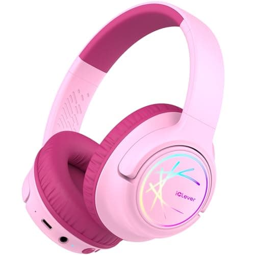 iClever BTH18 Kids Headphones Wireless with LED Lights 43H Playtime Travel