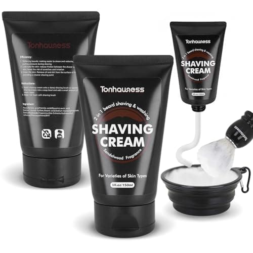 Travel Shaving Brushes Kit For Men, 4 In 1 Shaving Brush Set With Nylon Bristle Shaving Brush, Shaving Brush Case, Shaving Cream and Foldable Shaving Bowl For Trip — view 5