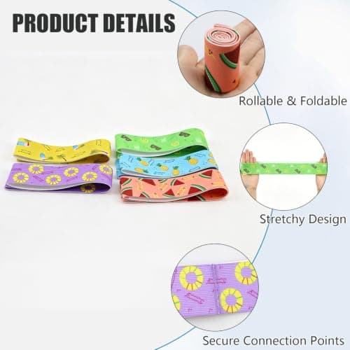 10 Pack Towel Bands for Beach, Windproof Elastic Sun Lounger Straps — view 5