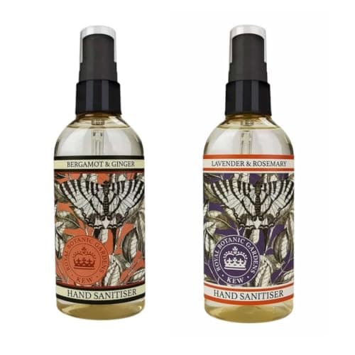 The English Soap Company Set of 2 x 100ml Hand Sanitisers: Lavender & Rosemary + Bergamot & Ginger