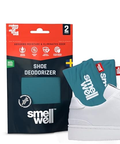 SmellWell - Scented Shoe Deodorizers - Odor Eliminators - Activated Bamboo Charcoal + Minerals - Natural Deodorizers for Shoes, Bags, Gloves - 2 x 51 g, Original Format, Black