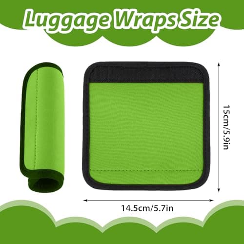 2 Pack Luggage Handle Wraps for Suitcase, Bright Color Comfort Soft Handle Covers Suitcase Luggage Handle Wrap Luggage Tag Wraps Travel Accessories (Grass Green) — view 2