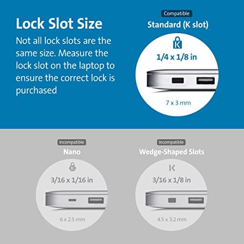 Kensington Combination Laptop Lock for Standard Security Slot, Resettable (K60213WW) — view 2