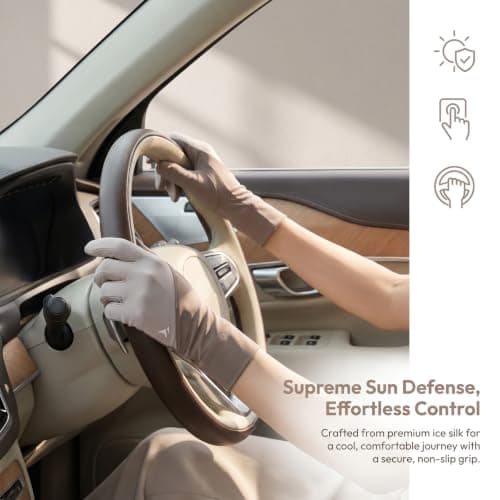 Kemay Women UV Protection Gloves Ice Silk Sun Touchscreen Non Slip Driving — view 6