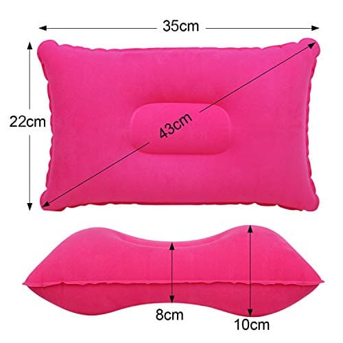 TRIXES Inflatable Pillows 4-Pack, Grey & Pink - Lightweight Pillows — view 3