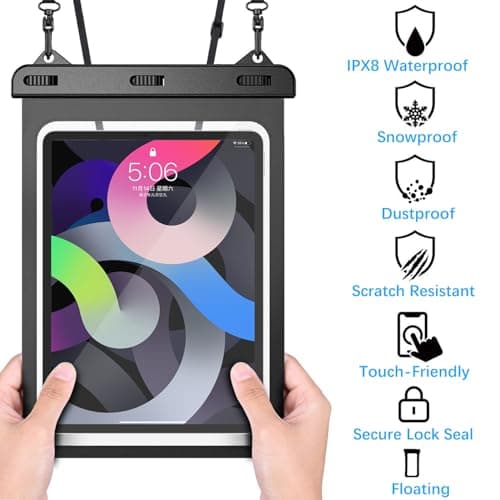 Waterproof Tablet Case, Tablet Pouch Dry Bag Fit iPad 11“ A16 Pad Pro 10.5 New iPad 9.7 2017/2018 iPad Air 4/3 10.9" 2022/2020 iPad 10.2" Galaxy Tab S10 /S8/S7,Android Tablet Up to 11 inch — view 3