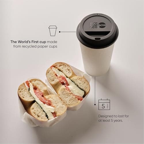 Circular & Co Reusable Now Coffee Cup - 12oz/340ml - Insulated, Sustainable & Recyclable - Coffee Travel Mug - Snap Fit Lid - Medium Drink - BPA Free - Dishwasher Safe — view 4