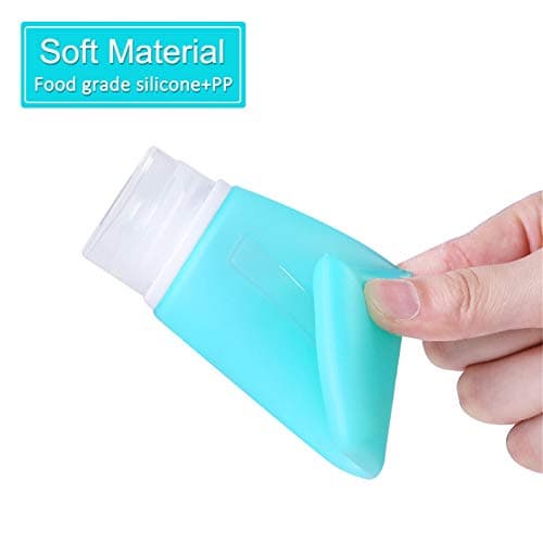 JasCherry 4 Pcs Mini Leakproof Silicone Travel Bottles Set - TSA Carry On Approved BPA Free - Squeezable Portable Storage Soft Reusable Bottle for Shampoo, Sunblock, Toiletries Etc (37ml) — view 5
