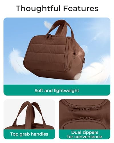 BAGSMART Large Travel Toiletry Makeup Bag, Upright Storage, Brush Pocket — view 5