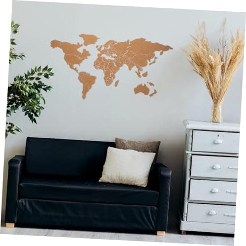 STOBOK Self-Adhesive Cork Board World Map Wall Art Decoration Pin Board for Home Travel Office Wall Decor — view 5
