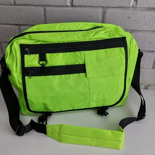 High Visibility Messenger Bag, 43 x 31 x 12 cm, Waterproof, Laptop Compartment, Hi Vis Yellow, Pack of 2, Hi Viz, Reflective, Safety, Work — view 2