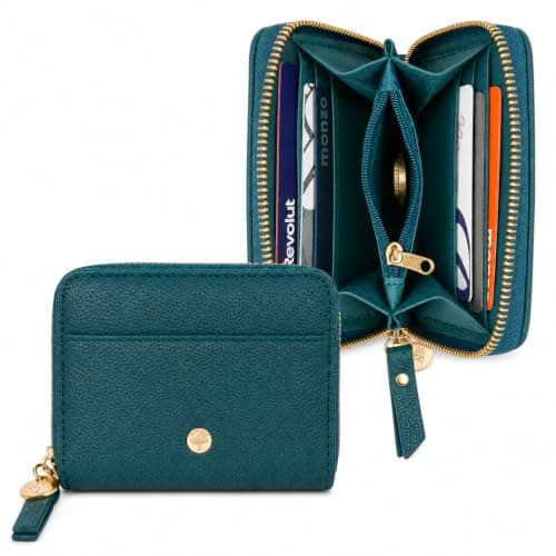 Small Purses for Women Faux Leather RFID Multi-Slot Card Wallet (Teal)