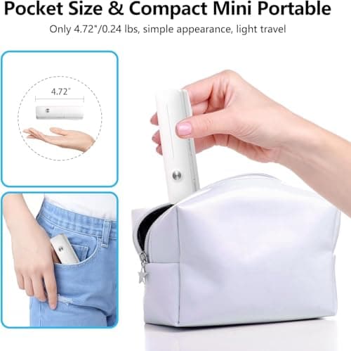 yAyusi Extendable Mini Selfie Stick for iPhone, Pocket Size Portable Selfie Stick with Remote, Compact Phone Selfie Sticks with Phone Holder for Content Creation/Vlog/Video Record/Live Stream (White) — view 2