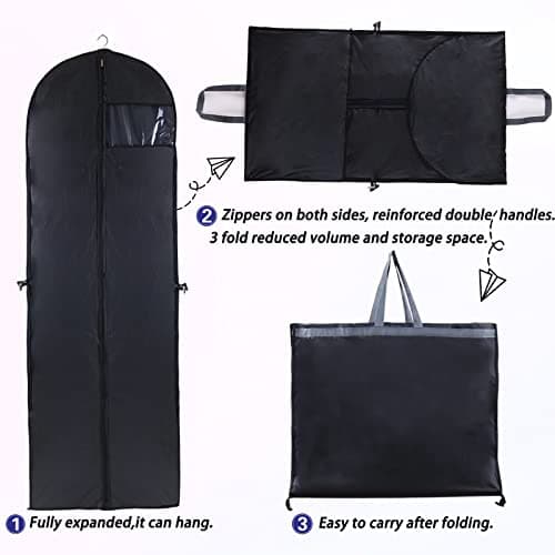 Niviy Dress Bag Covers Long 60 x 180 cm, Garment Cover with Handle & Pocket — view 6