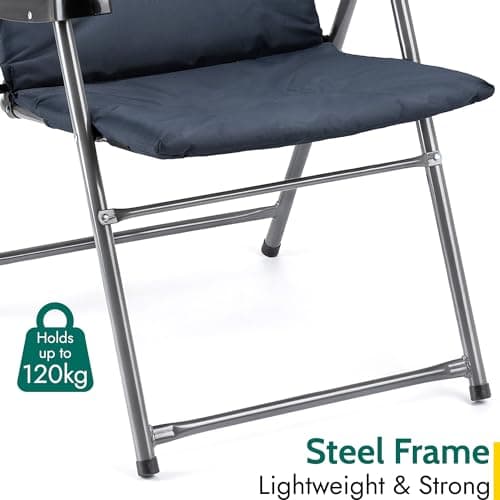 Trail Monarch Fold Flat Camping Chair, Navy Blue — view 6