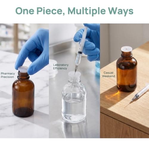 Zerodeko 150pcs Press-In Medicine Bottle Adapter Plug - 4.4mm Plastic Glass Bottles Stopper - Leakproof Dosing Adapter for Hospitals, Clinics — view 3