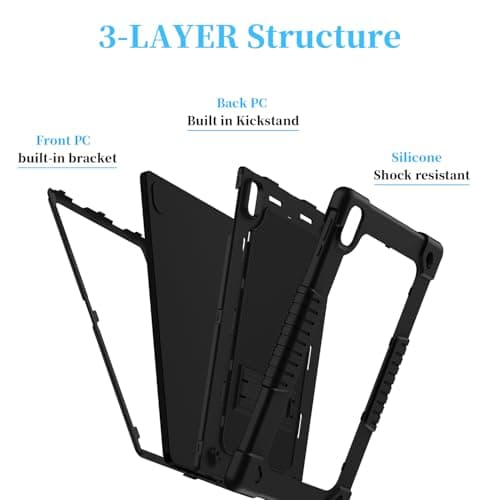 Kebiory for Onn 12.1 inch Tablet Pro 100146663 Case 2024 Friendly Case with Shoulder Strap Stand for New Walmart Onn 12.1 inch Tablet Pro 2024 Model Cover (Black) — view 3