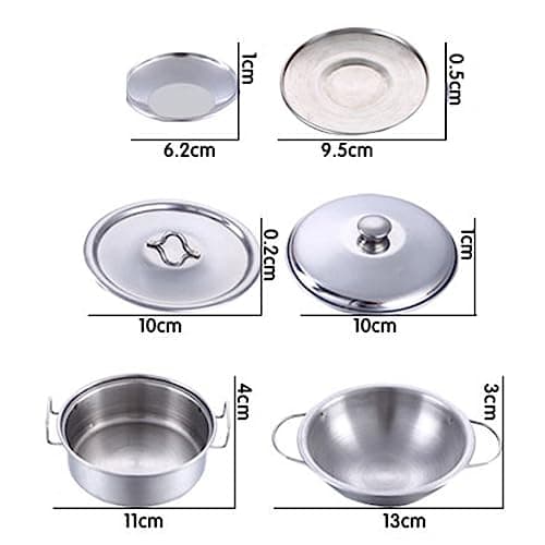 25Pcs Pretend Kitchen Cookware Set Stainless Steel Kids Pots and Pans Playset With Cooking Utensils - Mini Play Kitchen Accessories for Toddlers - Christmas New Year Holiday Birthday Gifts — view 3