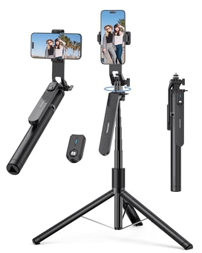 TECKNET Selfie Stick,180cm Aluminum Extendable 6-in-1 Phone Tripod