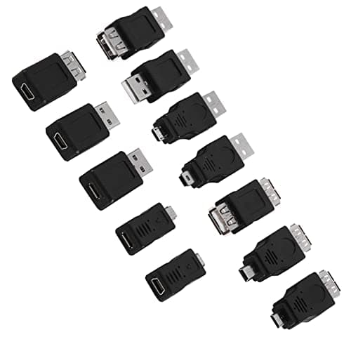 Sxhlseller 12 Pack USB 2.0 Adapter Kit Micro Mini Type A Coupler Set