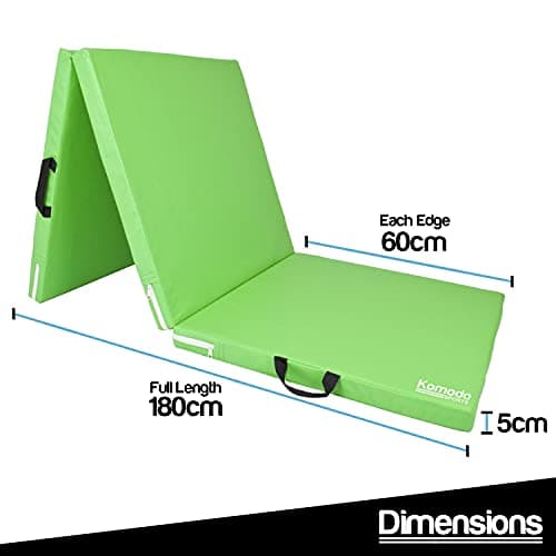 Komodo Tri Folding Yoga Mat 6ft Padded Pilates Floor (Green) — view 4