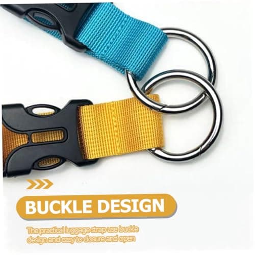 Healeved 2pcs Adjustable Double Luggage Straps with Buckle Elastic Suitcase Belt for Travel Break Resistant Webbing with Spring Ring Yellow Travel Packing Straps for Business and Leisure — view 2