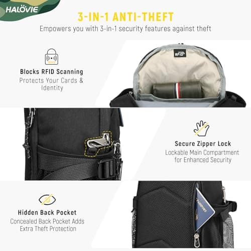 HALOVIE Sling Bags for Men, Anti Theft Crossbody Bag — view 2